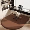 Solid Color Computer Chair Mat Flannel Floor Mat Thickened Desk Swivel Chair Arched Carpet Study Soft Dressing Table Foot Mat