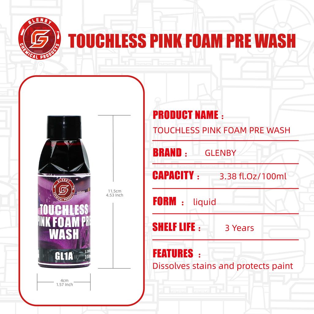 Glenby Car Wash Активная пена Бесконтактный цветной шампунь Мыло Снежная пена для автоматического ухода за автомобилем Мойка Очиститель