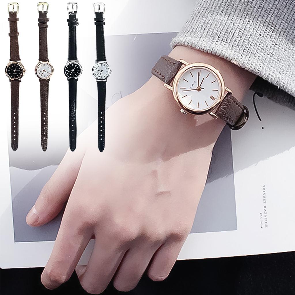 Round Color Strap Dial Leather Strap Quartz Analog Watch Watch Accessories