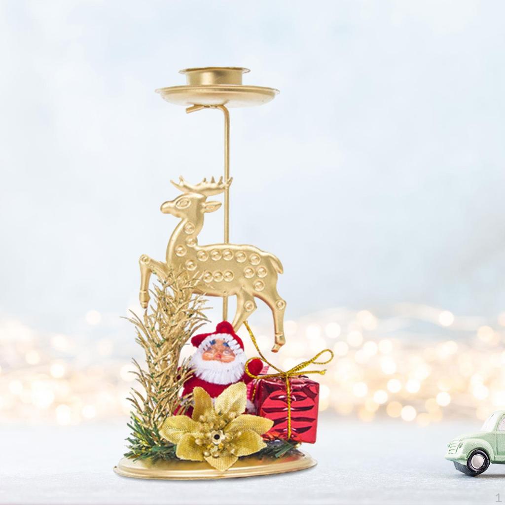 Christmas Candle Holder Candlestick Candelabra Iron Party Decor Hotel Holiday Table Decoration