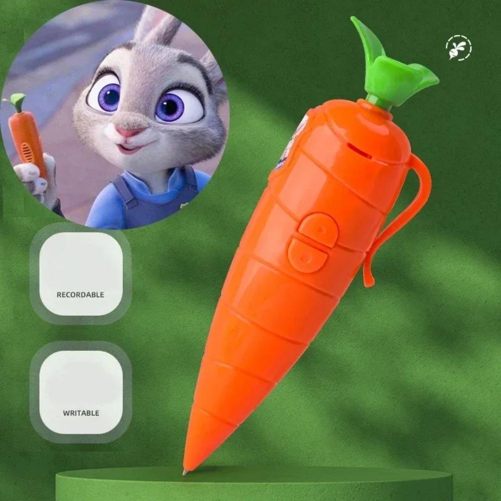 @@Nick & Judy Zootopia Carrot Recording Pen Electronic Sound Toy Can Write Ballpoint Pen Novelty Voice Recorder Pen Gift**