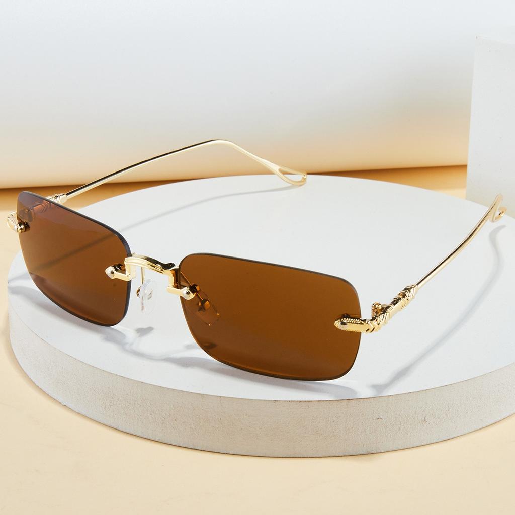 Модные ретро квадратные унисекс безободковые солнцезащитные очки с защитой от УФ-лучей, уличный стиль, универсальный дизайн, стройнящие, для мужчин и женщин