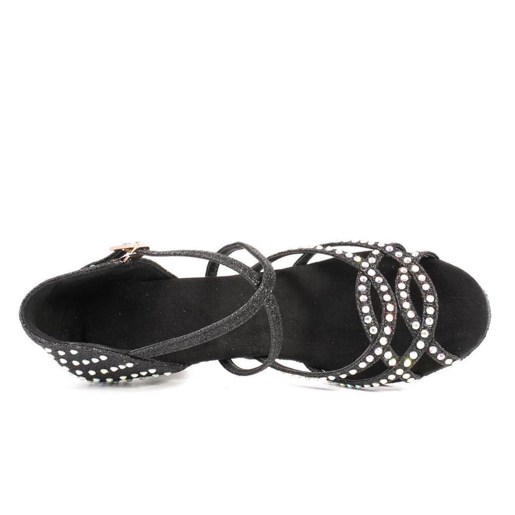 Женская танцевальная обувь со стразами, женская обувь для танго, сальсы, обувь для латинских танцев, женские сандалии на мягкой подошве для бальных танцев, женская свадебная обувь