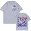 Summer men's Japanese anime turbine Grandma Cat pattern printed T-shirt Men's 100% pure cotton T-shirt cartoon casual short-slee