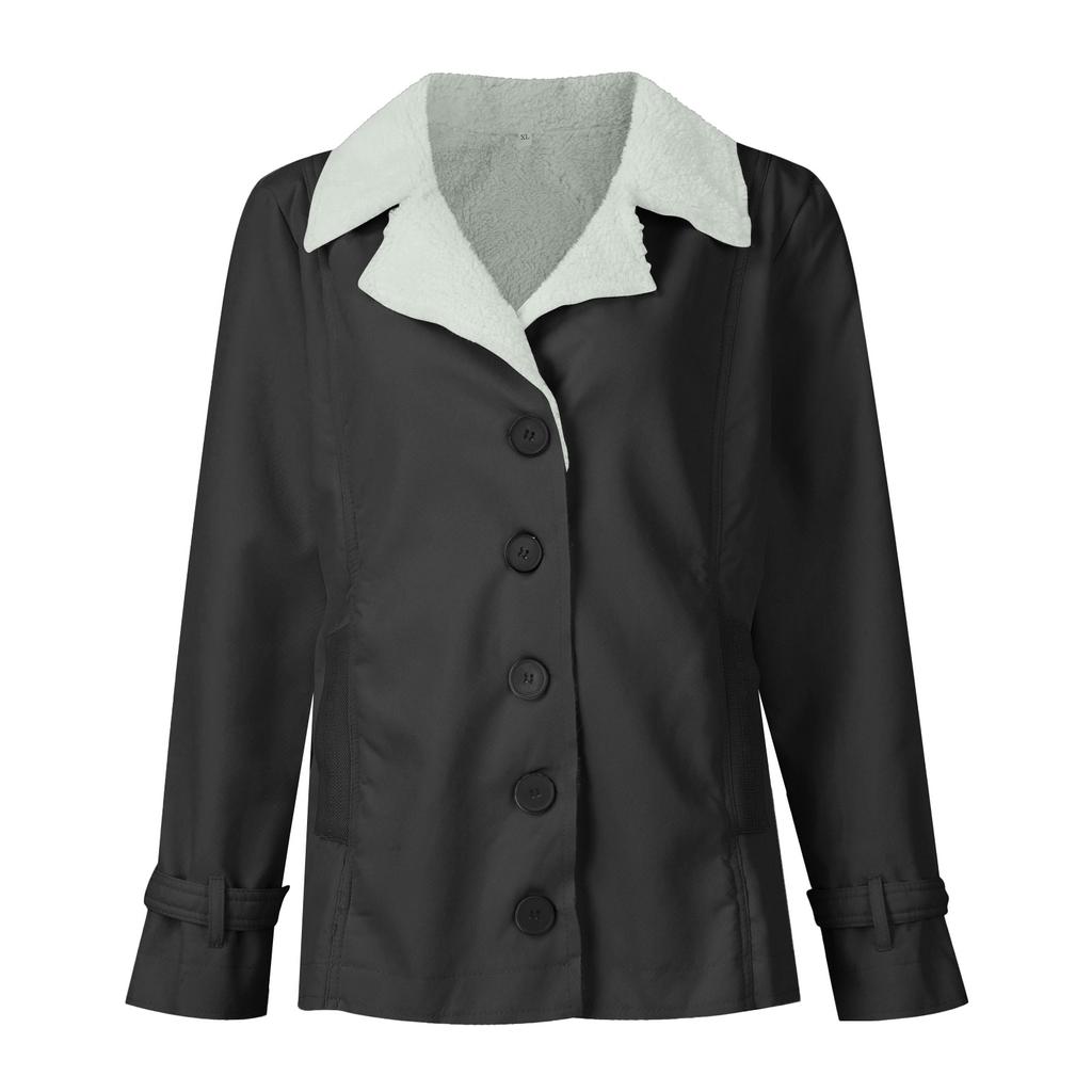 Женская модная повседневная верхняя куртка с длинным рукавом и мягкой подкладкой, теплая куртка на пуговицах из хлопка