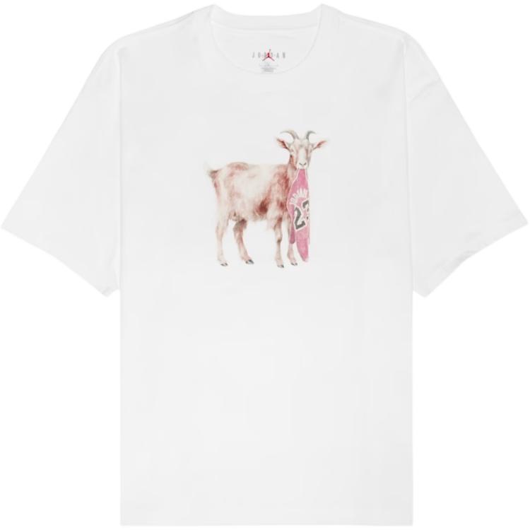 Jordan Animal Pattern Loose Fit Crew Neck Short Sleeve T-Shirt Men tops White IF0786-100