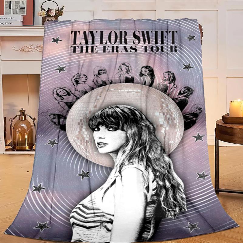 1PC Taylor music Flannel Blanket Gift, Suitable for Both Men And Women, Soft Ideal for Beds And Sofa, Birthday Or Christmas Gift