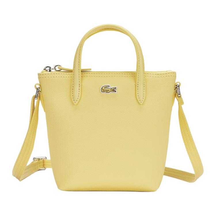 Lacoste Модная сумка-тоут через плечо из ПВХ, женская, малая вместимость, светло-желтая NF2609PO-E26