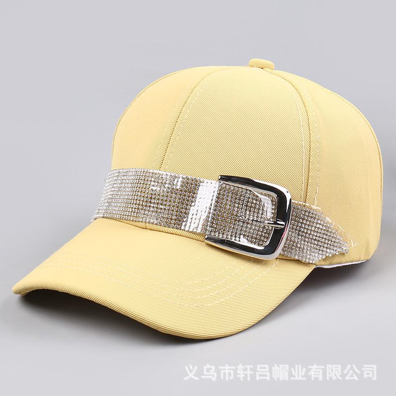 Youth fashion buckle with rhinestone cap women's spring summer outdoor shopping leisure sunshade sunscreen baseball cap