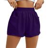 Women's Summer Elastic Waist Loose Wide Leg Solid Color Casual Sports Shorts