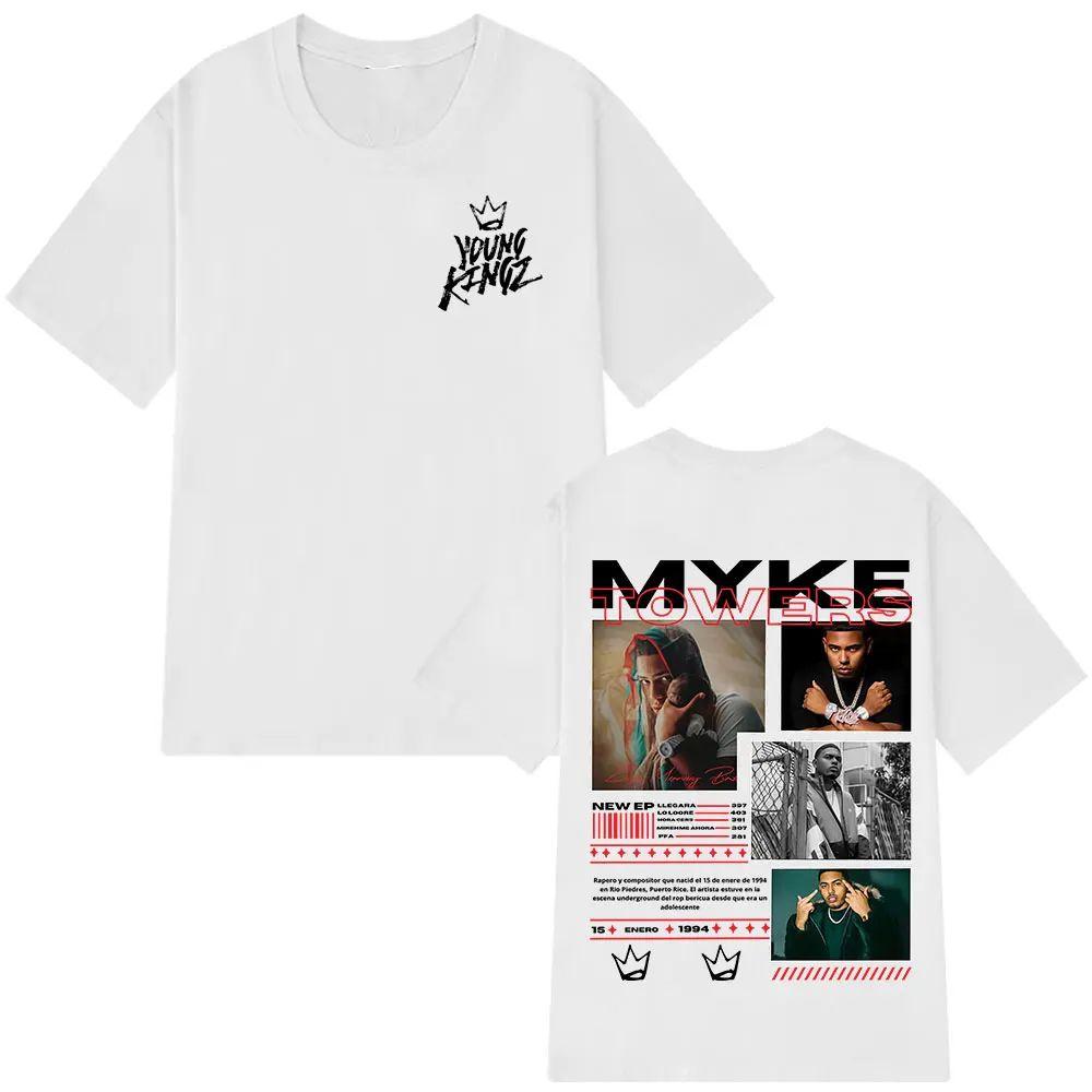 Rapper Myke Towers Graphic T-shirts Men Women Fashion Hip Hop Oversized T Shirt Comfort Cotton Short Sleeve T-shirt Streetwear