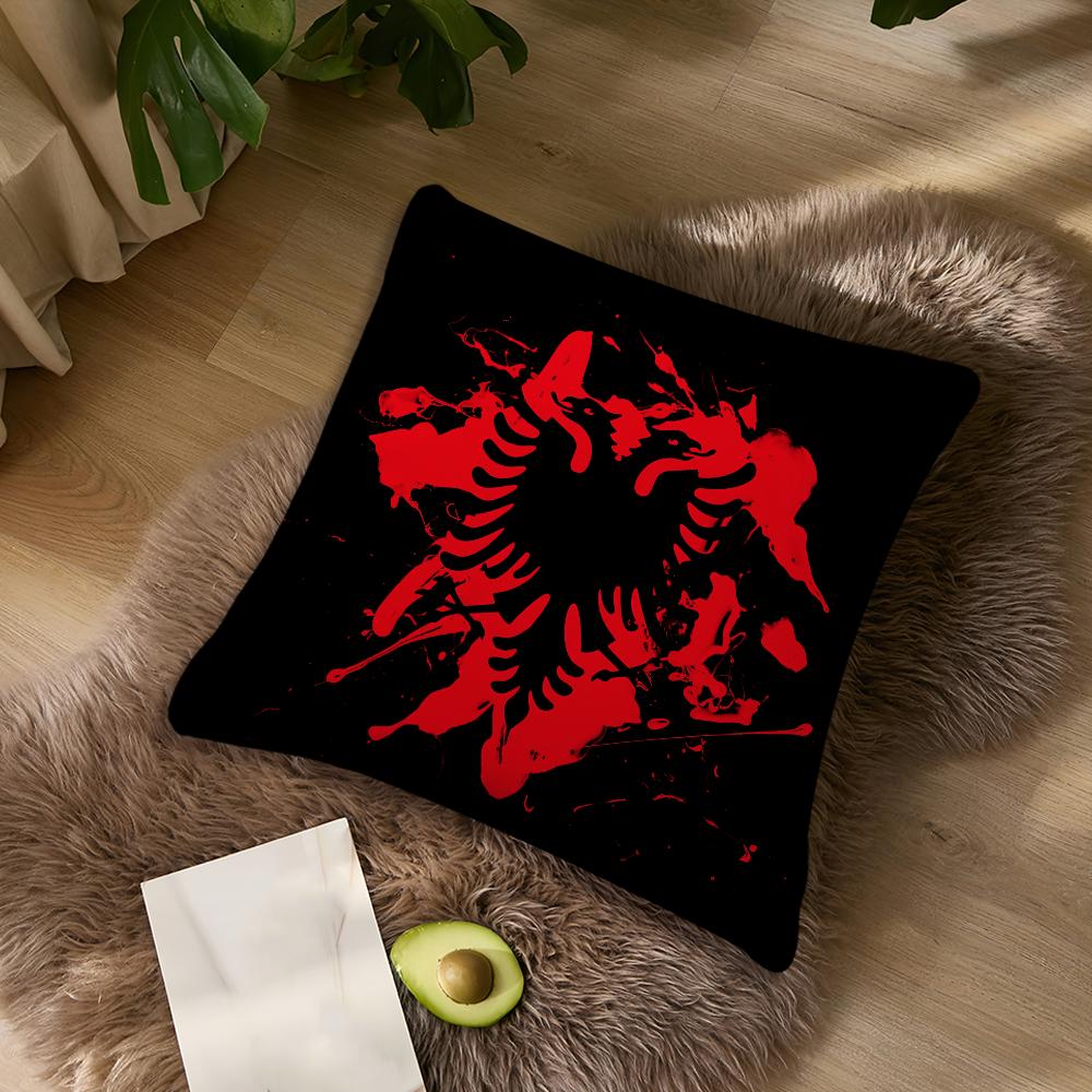 Albania Albanians Flag cushion cover For Bedroom Car Coffee Shop Room Soft and Living Room Sofa Decorative Pillow Cover Case