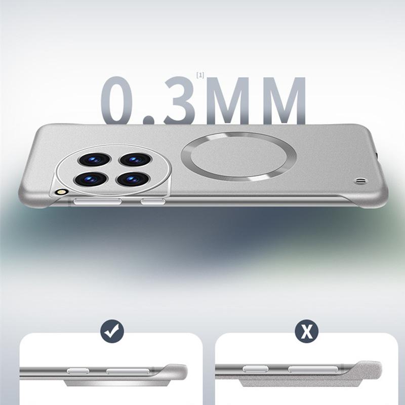 Магнитный безрамочный матовый чехол для телефона Oppo Find X7 Ultra для Magsafe Magsafeing Cover для OPPO Reno 12 Pro Borderless Hard PC Protection Back Cover