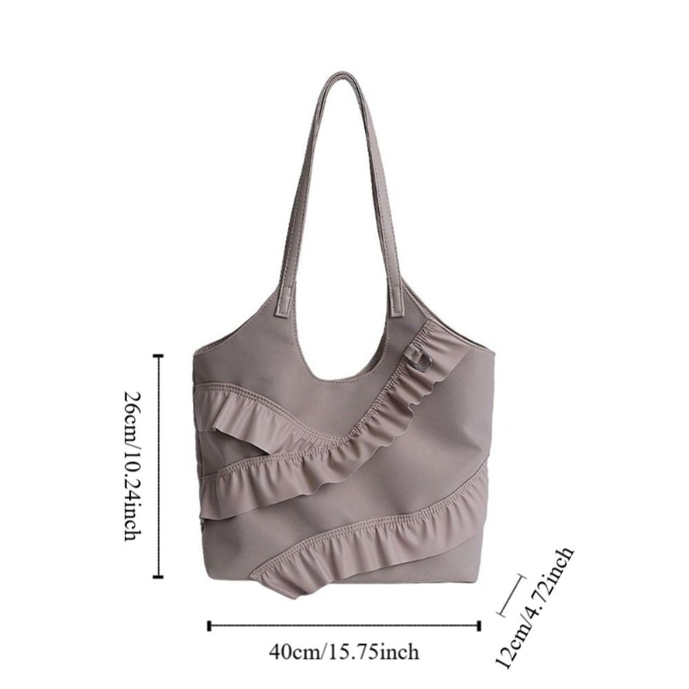 Stylish Ruffle Tote Bag Korean Women's Handbag Trendy Frill Shoulder Bag Armpit Bag