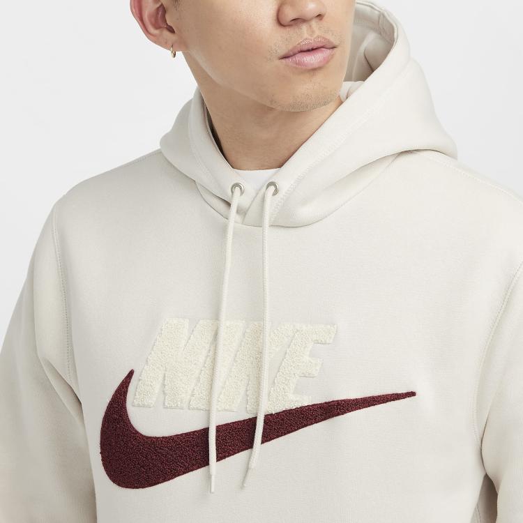 Nike Худи пуловер с логотипом Club Fleece для мужчин худи Светло-полное-дерево-коричневый FN3105-104
