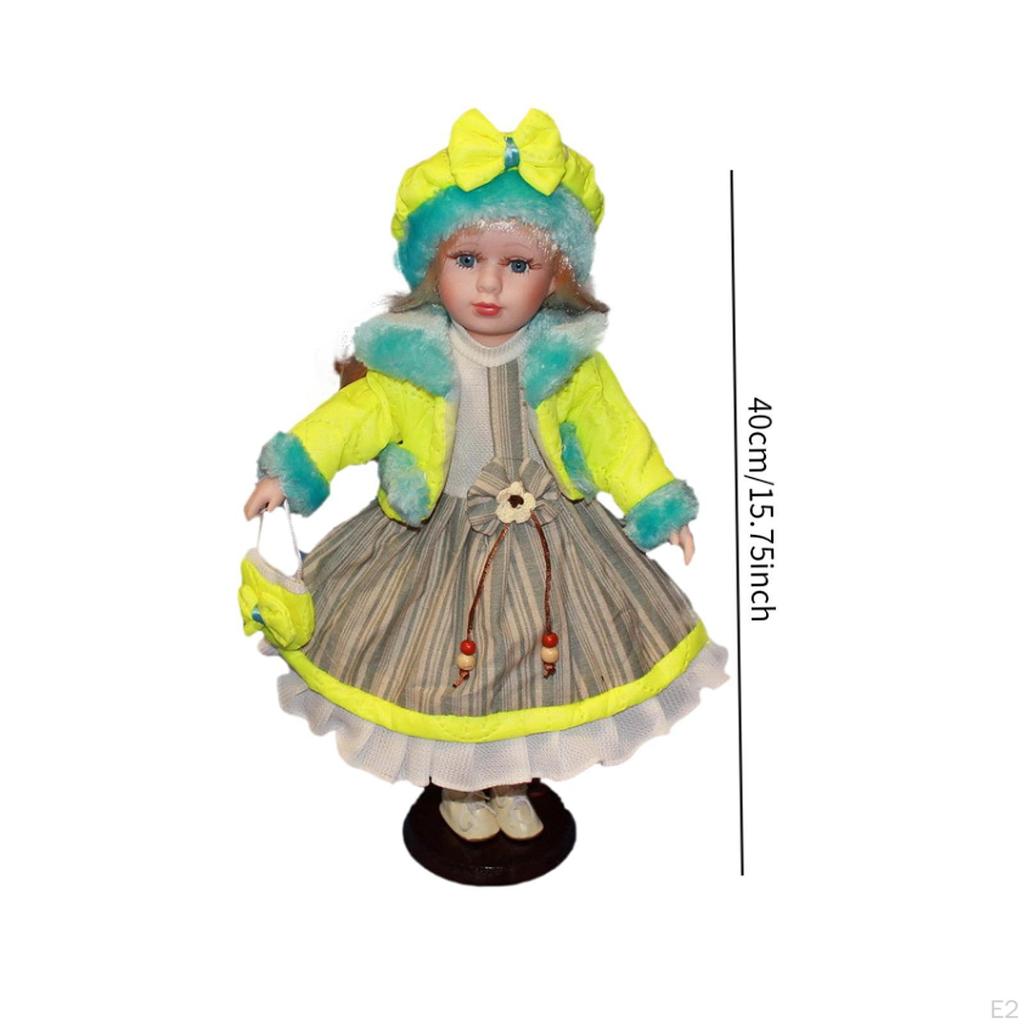 Фарфоровая стоячая кукла керамическая кукла для украшения дома в деревенском стиле коллекционная с подставкой 15,75 дюймов