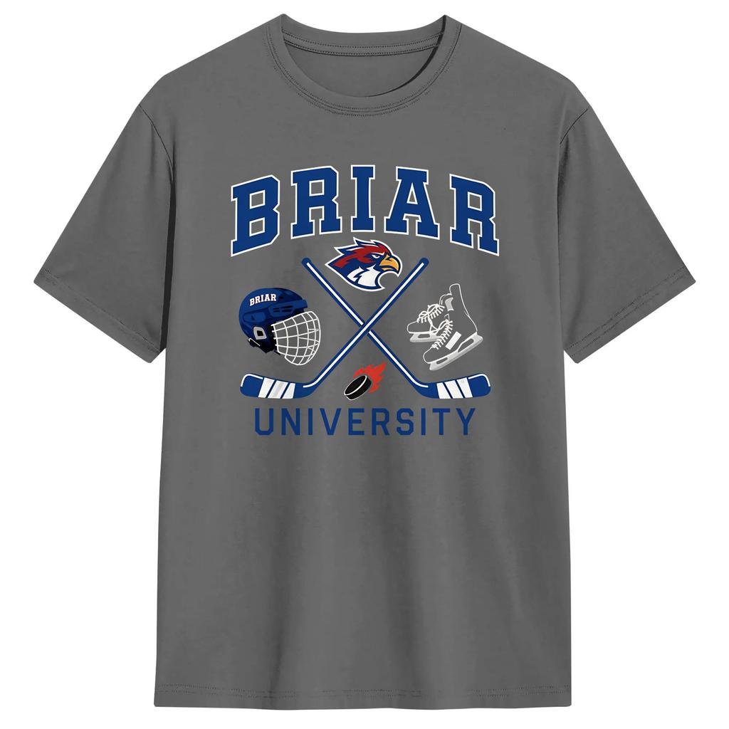 Вне кампуса Briar U Briar University Хоккейный Роман Хоккейная Команда Ястребы Футболка Пляжные Футболки Хлопок Модный Крутой Футболка для Мужчин