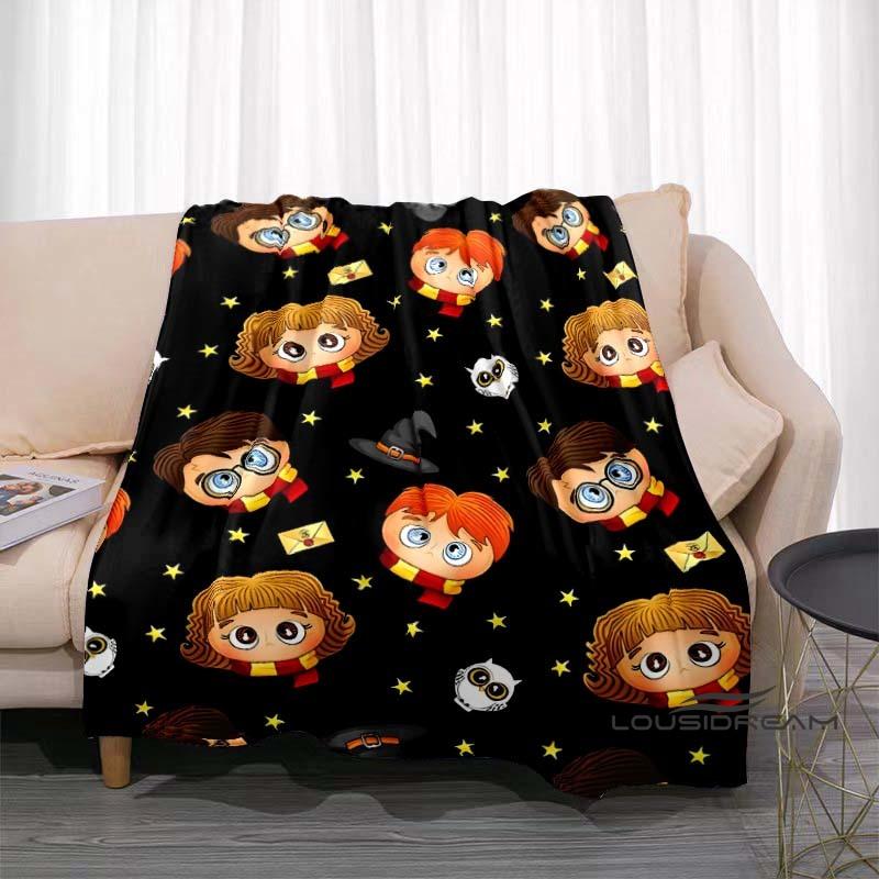 Fantasy Adventure MovieThemed 3D Printed Blanket Harry Potter Warm Cozy Flannel Throw Suitable for Bedrooms Sofas Beds