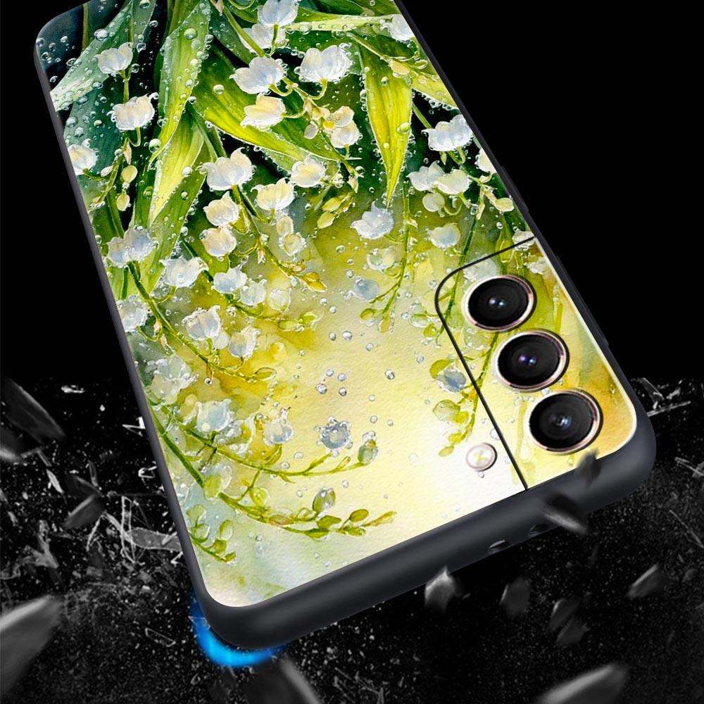 Прозрачный цветочный чехол для телефона Ландыш для Samsung Galaxy S26 S25 S24 S23 S22 S20 S21 FE Ultra S25 Edge Plus Мягкий чехол из ТПУ
