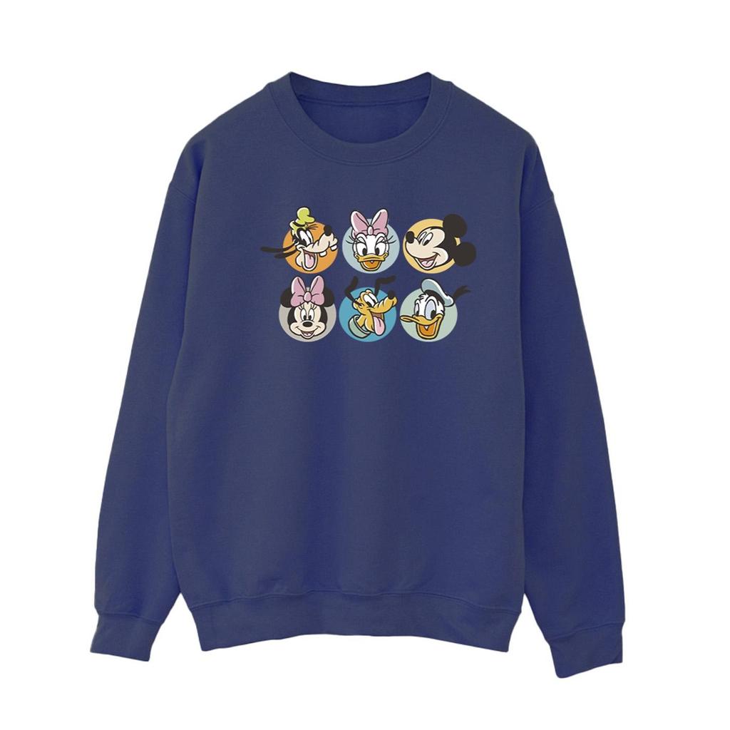 Disney Womens/Ladies Mickey Mouse And Friends Faces Sweatshirt