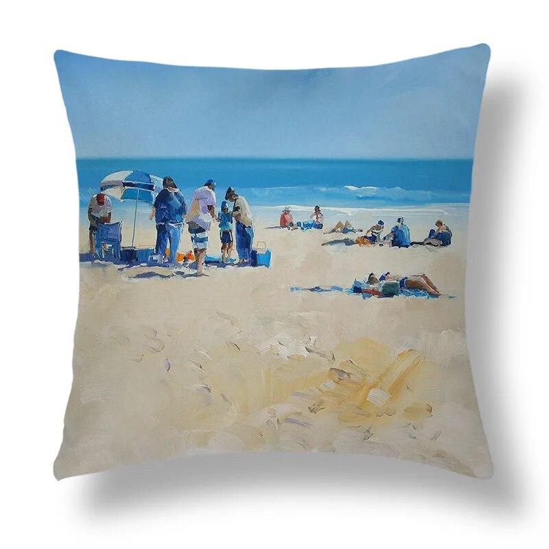 Bedroom Home Decor  Pillowcase Abstract Geometric Cushion Cover Orange Yellow Brown