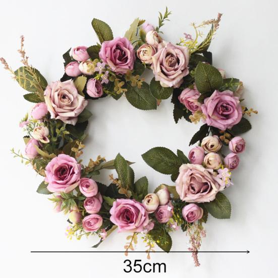 Искусственный цветок розы венок окно дверь украшение орнамент витрина гирлянда