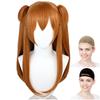 CaseEden Cosplay Wig, Premium Long with Vance, Heat-Resistant, Brown, Includes 2 Wig Nets (WIG6033)