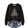 Women's Christmas Print Long Sleeve Crewneck Sweatshirt Casual Holiday Pullover Top