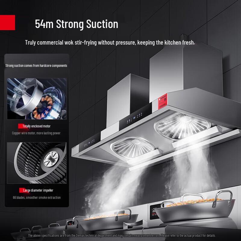 Demashi 1.8m High-Suction Commercial Range Hood