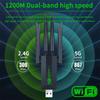 Двухдиапазонный WiFi USB-адаптер 1200 Мбит/с 2,4 ГГц 5 ГГц Беспроводной USB-адаптер 4 антенны 802.11AC USB3.0 Высокоскоростной приемник для ПК Ноутбука