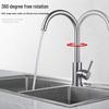 304 Stainless Steel Rotatable Anti-Splash Kitchen Faucet with Hot/Cold Mixing for Vegetable Sink