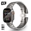 Металлический ремешок из титана для Apple Watch Ultra 3 2 49 мм 45 46 44 мм Роскошный ремешок для iWatch серии 11 10 9 6 Se 8 Звеньевой браслет Correa