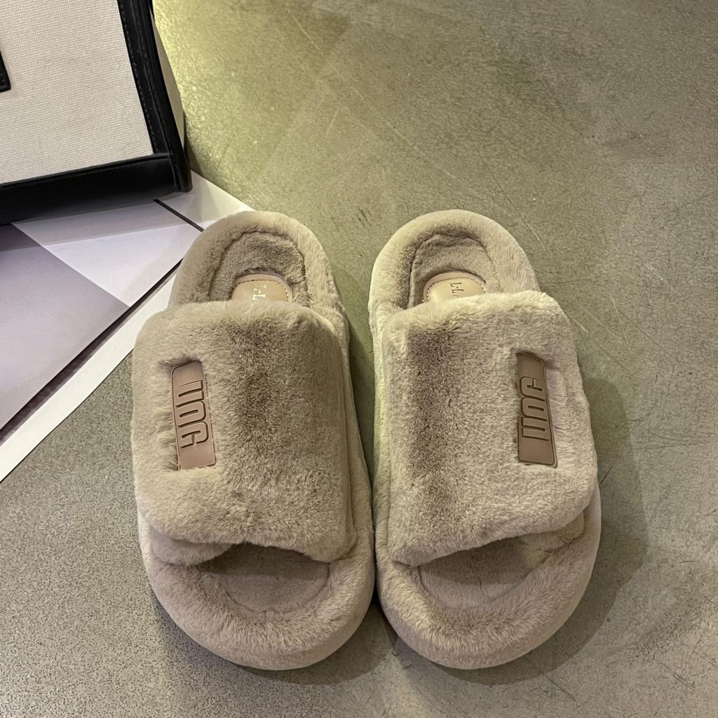 2024 Новые толстые пушистые женские плюшевые тапочки с эффектом увеличения высоты