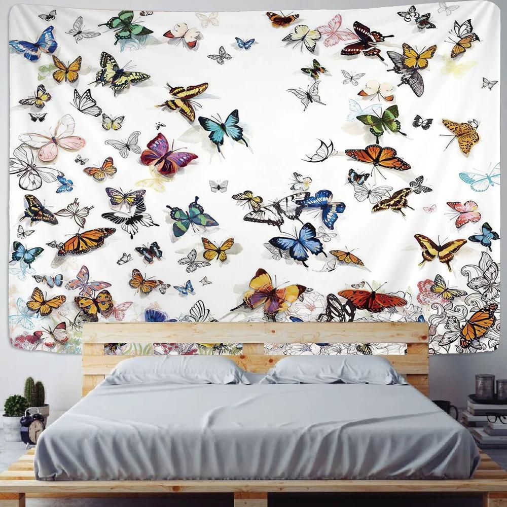 Украшение стены дома Гобелен с узором бабочки Фон для спальни Гобелен для офиса и гостиной