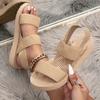 Women's Wedge Heeled Sandals, Casual Open Toe Platform Shoes, Comfortable Ankle Strap Sandals