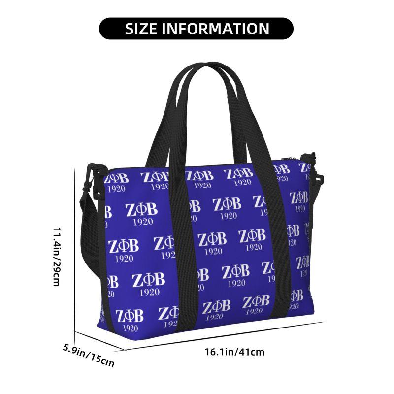 Zeta Phi Beta 1920 Print Travel Duffel Bag Women Multipurpose Workout Luggage Handbag Lightweight Waterproof Tote Bags