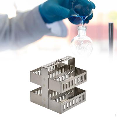 Стойка для окрашивания из нержавеющей стали с ручкой для лабораторных предметных стекол