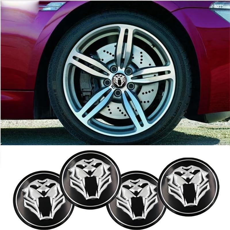 4pcs/set Upgrade Your Ride with 3D Tiger Panther Lion Head Car Wheel Center Hub Cap Emblem Stickers Cover - 2.2 Inch