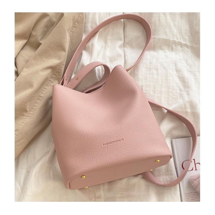 IELGY Корейская версия, модная и милая розовая сумка-ведро под мышками, сумка через плечо большой емкости.