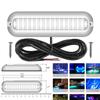 2pcs Bule 42LED Marine Boat Transom Light Stainless Steel Underwater Lamp 2000LM