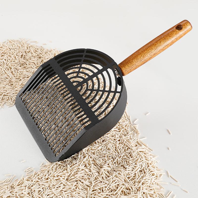 Совок для кошачьего туалета из нержавеющей стали, прочный, с длинной ручкой, совок для кошек, прочный сетчатый совок, фильтр для кошачьего туалета, инструменты для уборки домашних животных