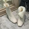 Fashion Winter Warm Plush Women Ankle Boots Fashion Zippers Thick High Heel Shoes Street Style Eelgant Keep Warm Ladies Short Boot