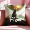 Полоса F-Flow Подушка-чехол Дышащая Льняная Наволочка Летняя Без Запаха Экологически чистая Невидимая Молния Стирка