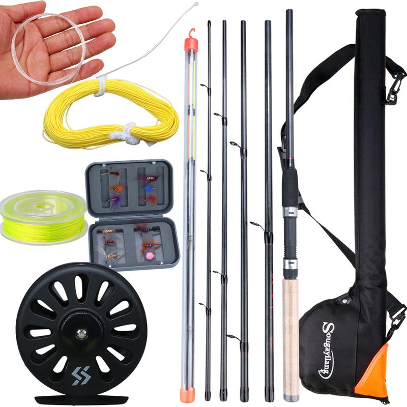 Нахлыстовая удочка и катушка, леска, рыболовная наживка, сумка для удочки нахлыстом, набор фидеров для рыбалки 