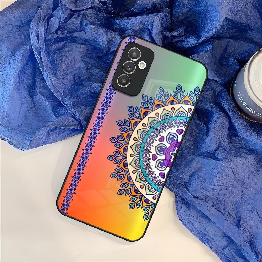 Чехол-бампер с мандалой, чакрами и йогой для Samsung S25 S24 S30 S21 S23 S20 S22 Fe S10 E S9 Note 20 Pro Ultra Plus стеклянный