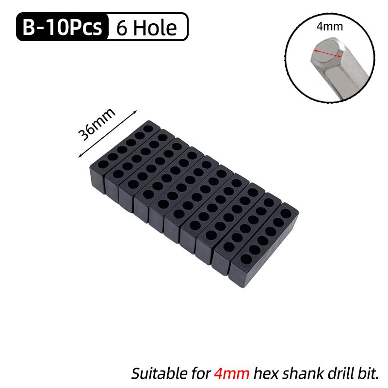 Набор 10 шт. 6/8/10/12/15 отверстий 6,35 мм/4 мм шестигранный хвостовик держатель бит для отвертки пластиковый органайзер для хранения головок сверл ручные инструменты аксессуары