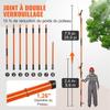 Manual Pole Saw, 7.3-27 ft Extendable Tree Pruner, Sharp Steel Blade and Scissors High Branches Trimming, Branch Trimmer with Lightweight 8 Fiberglass