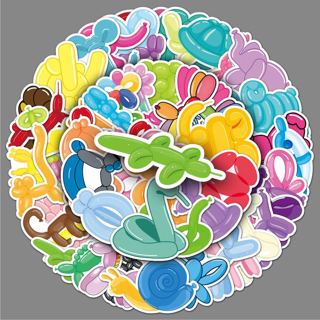 50 Balloon Doll Graffiti Stickers Personalized Cartoon Children's Decorative Water Cup Computer Mobile Phone Case Stickers