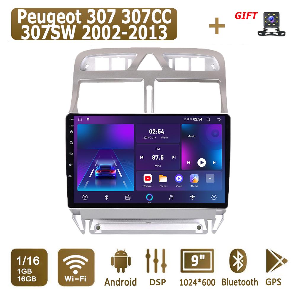 Android Carplay автомобильное радио для Peugeot 307 307CC 307SW 2002-2013 мультимедийный проигрыватель головное устройство стерео GPS навигация BT WIFI 4+64 ГБ