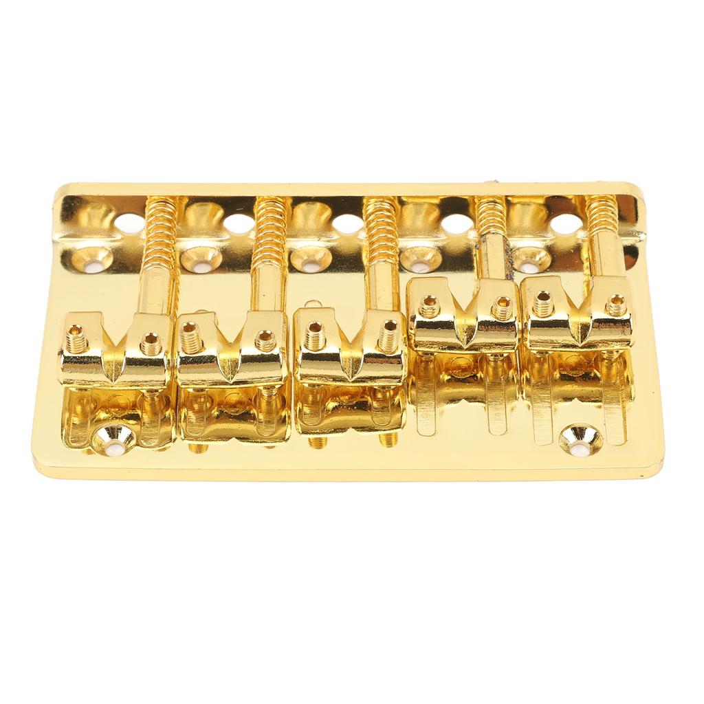 5 String Bass Bridge Adjustable Saddle Zinc Alloy Exquisite Retro Electric Bass Guitar Bridge Gold